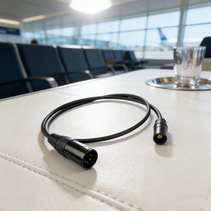 Helicopter Pilot Headset Extension Adapter Cable CB-11 with U174/U Plug Headset Cord