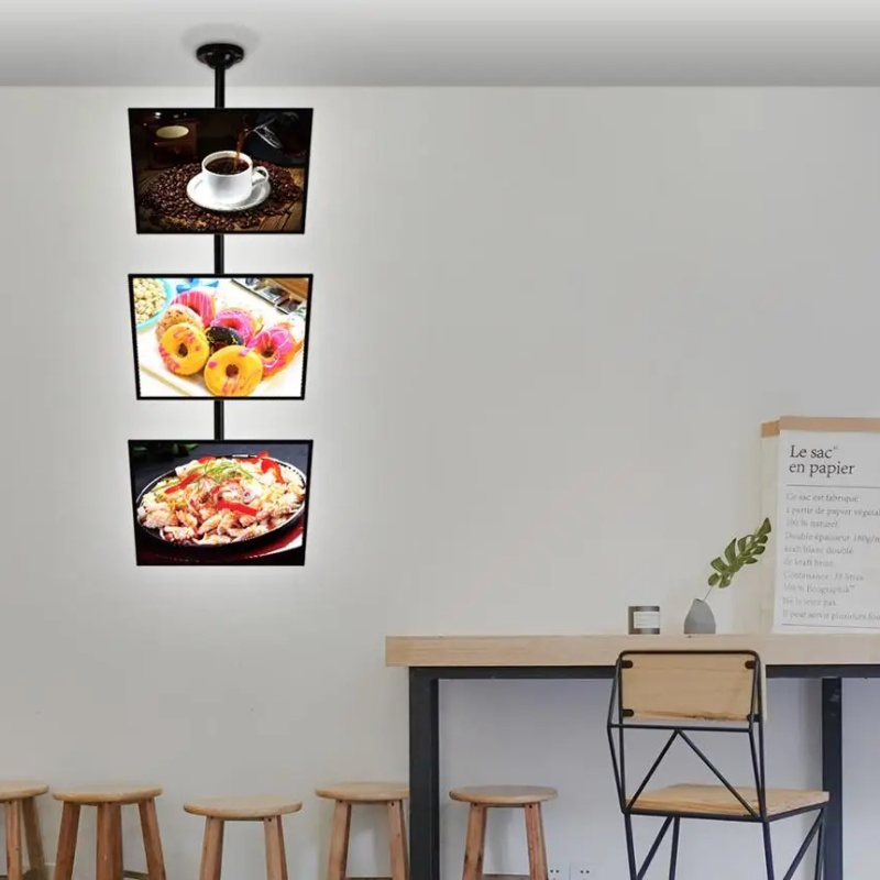 A3 Portable LED Stand Advertising Poster Aluminum Poster LED Hot Sales LED Highlight Lightbox Glass Poster