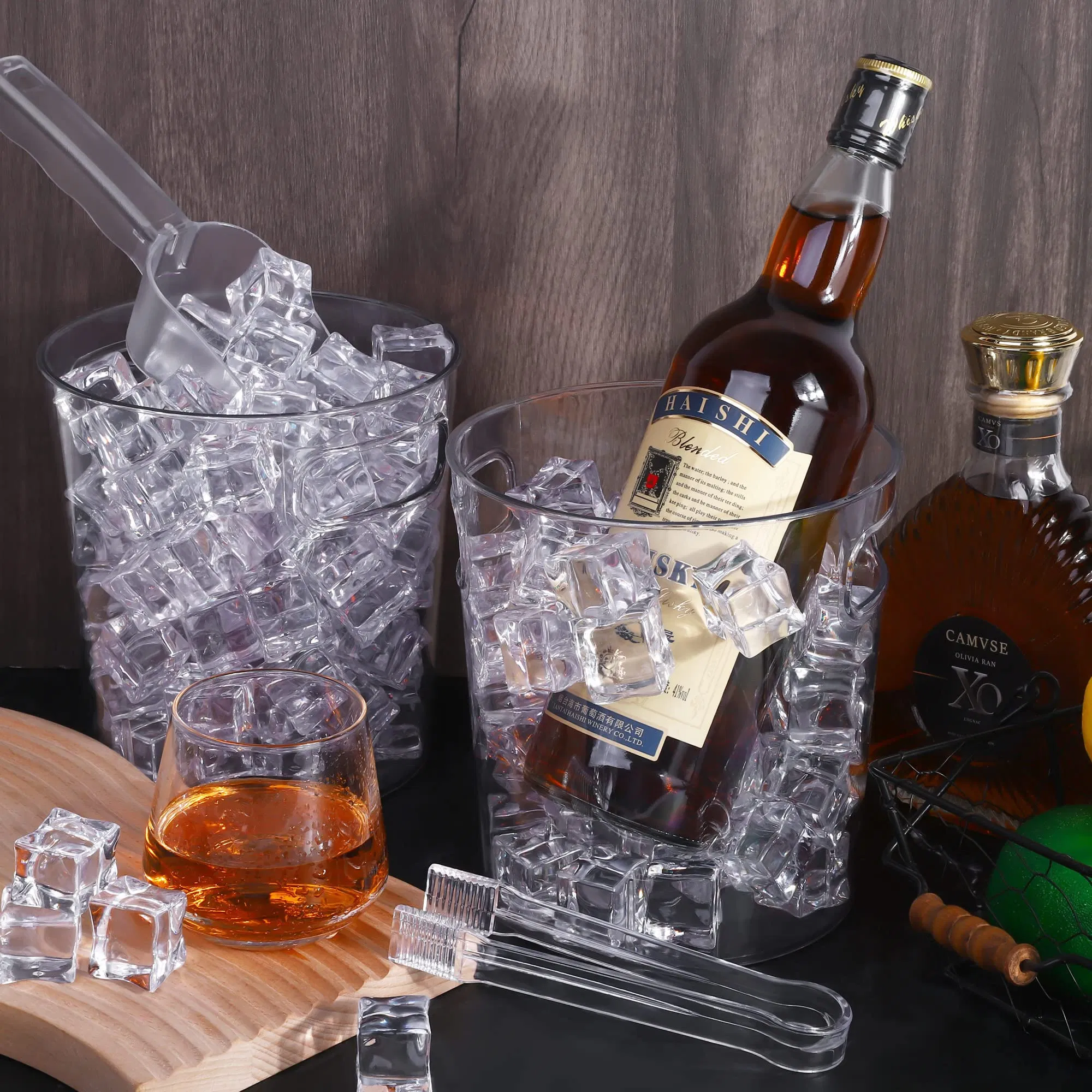 Crystal Clear Acrylic Large Wine Plastic Food Grade Ice Bucket