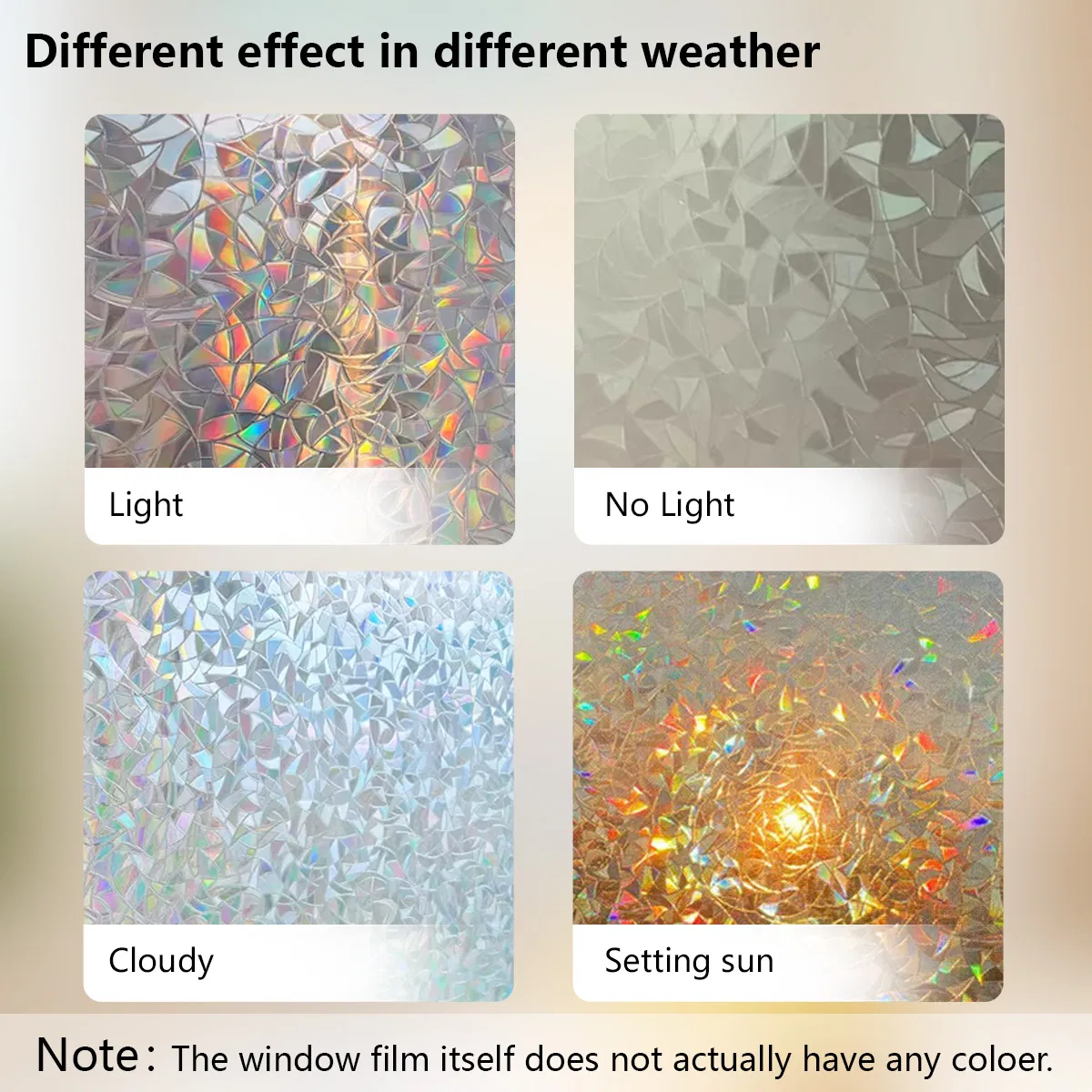 3D Static Cling Holographic Window Film Privacy Window Film
