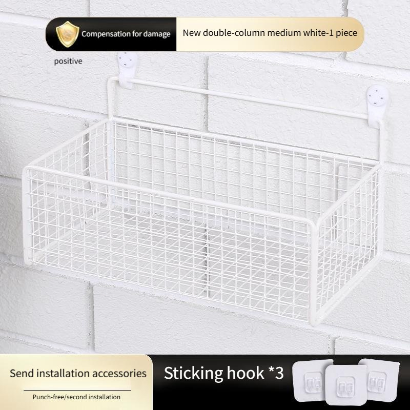 No-Punch Wall Shelf for Bathroom and Kitchen Hanging Basket Storage