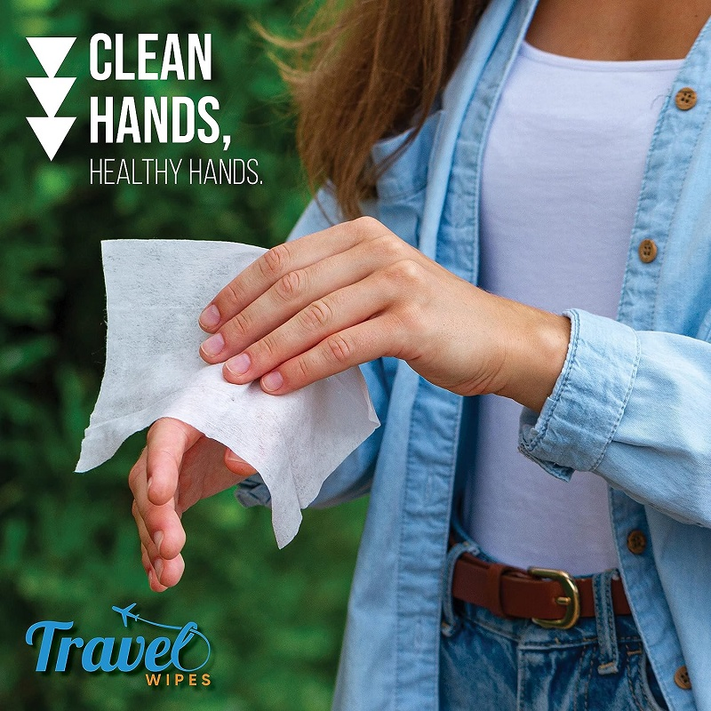 Wholesale Custom Brand Plant Based Antibacterial Hand Wipes Sanitizing Wet Wipes with Scent Dispensing Bucket Gym Wipes