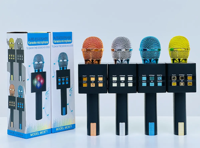 Bluetooth Wireless Karaoke Microphone with LED Lights Portable Handheld Microphone with Speaker Karaoke Player for Singing Home Party