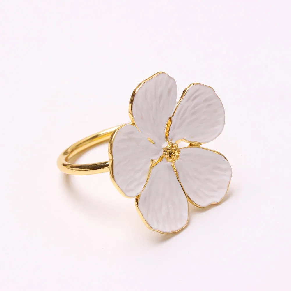 Flower Napkin Ring Eco-Friendly Metal Gold Dinner Napkin Rings for Wedding