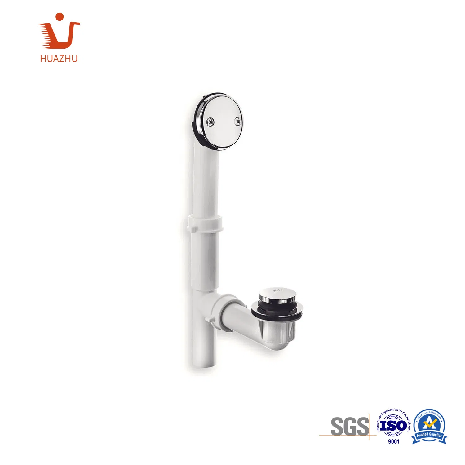 Polished Chrome Corrugated Bath Drain Kit