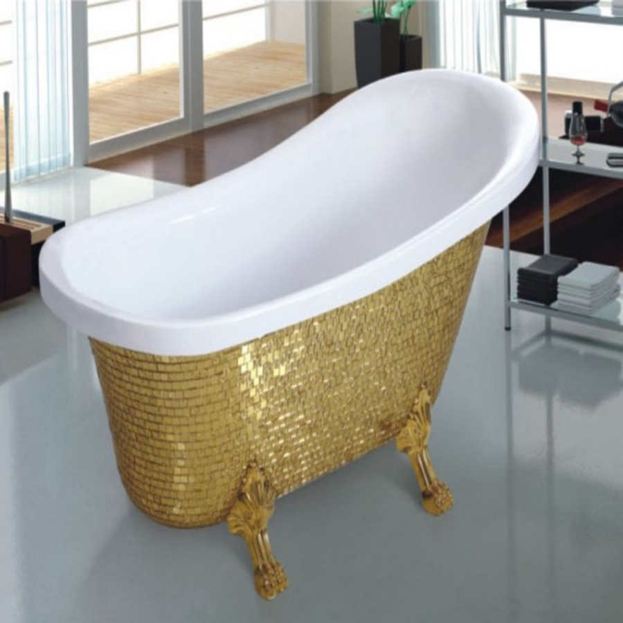 Easy to Clean Solid Surface Fast Draining Acrylic Bath Tub