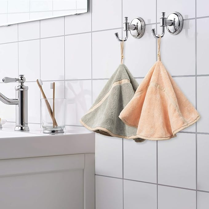 Coral Fleece Hanging Hand Towel Absorbent Bathroom Soft Thick Dish Cloth