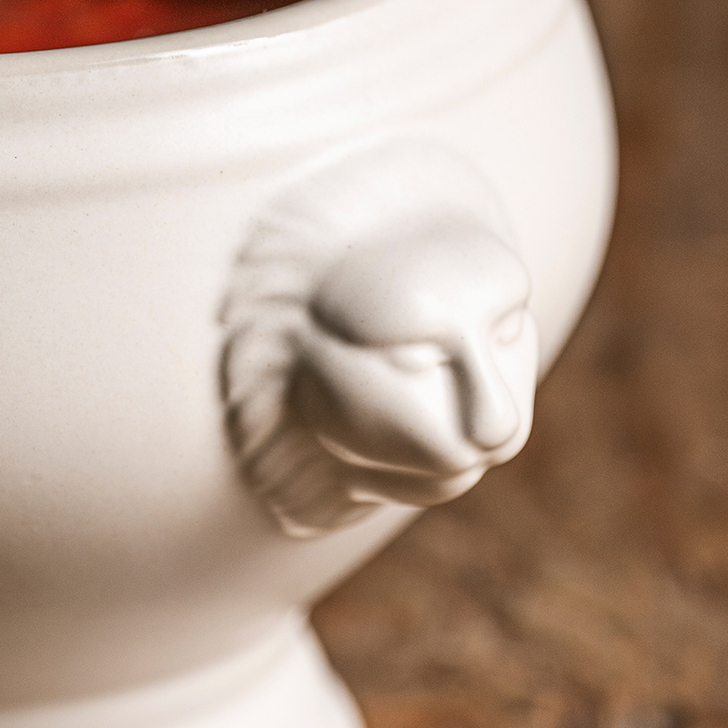European Dinnerware Hotel Restaurant Tableware Lion Head Ceramic Soup Bowl