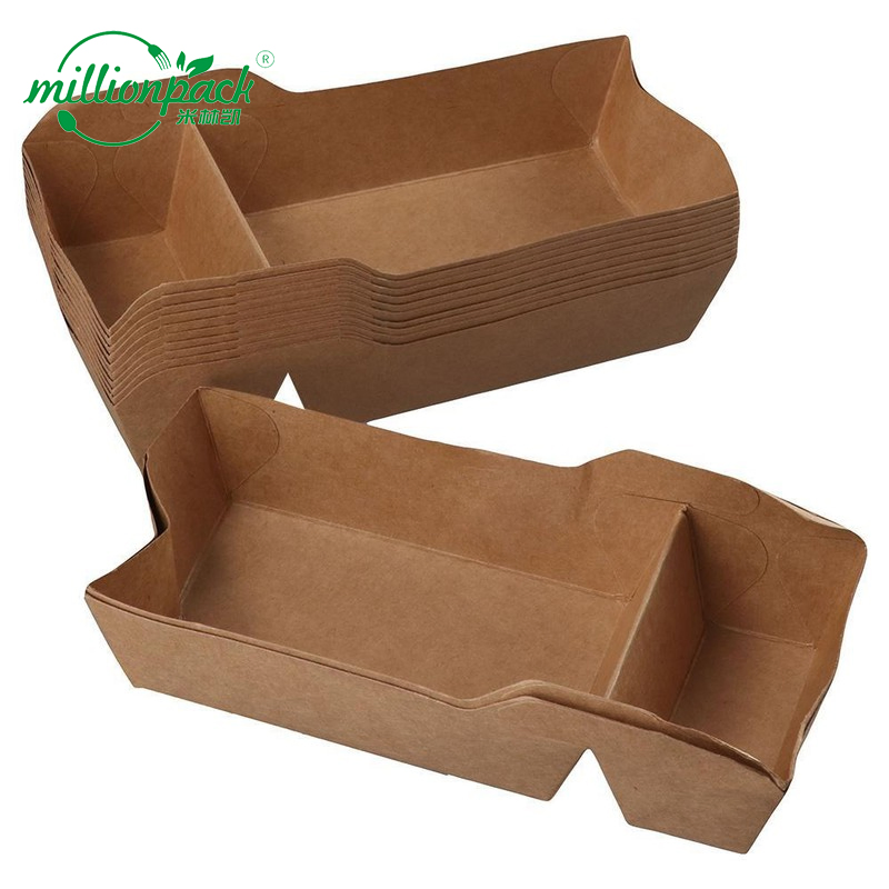 Brown Kraft Catering Tray for Buffet and Cafes Lightweight Durable Clean Serving