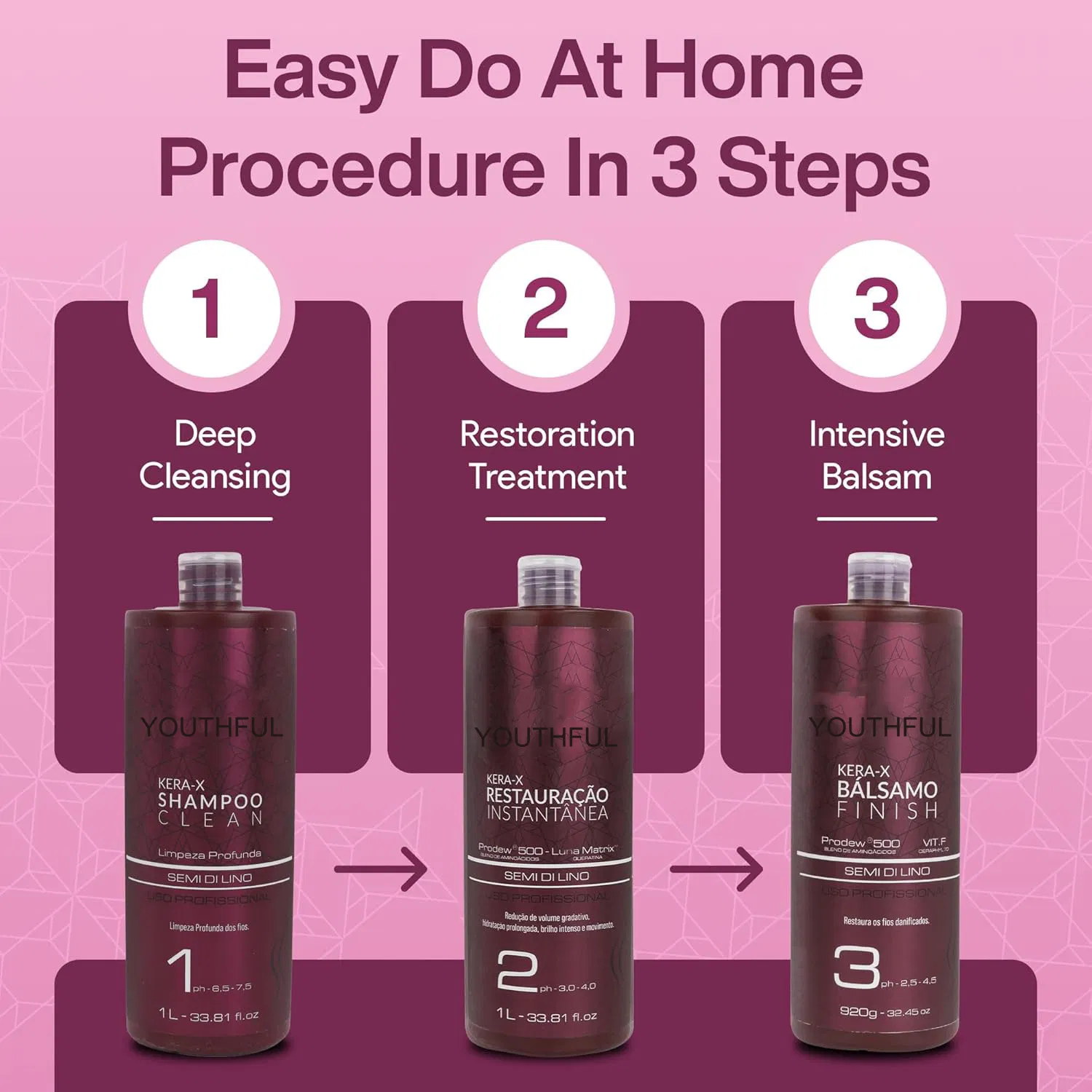Brazilian Keratin Hair Treatment Straightening - Smooths Softens Moisturizers Adds Shine Reduces Frizz