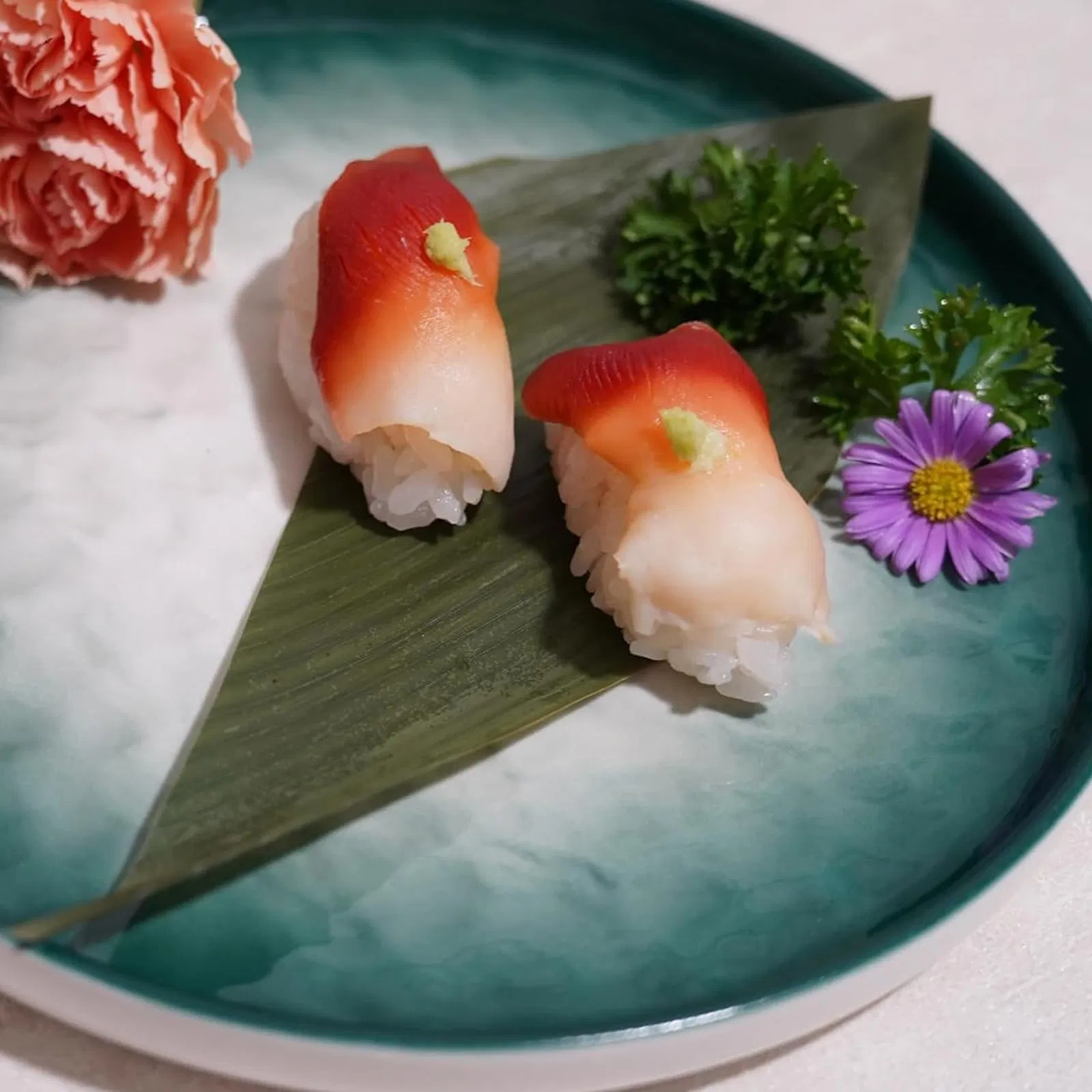 Fresh Bamboo Leaf Sushi Plate Chinese Dragon Boat Festival Snacks Wrapped in Leaves Party Leaf Plate Decor