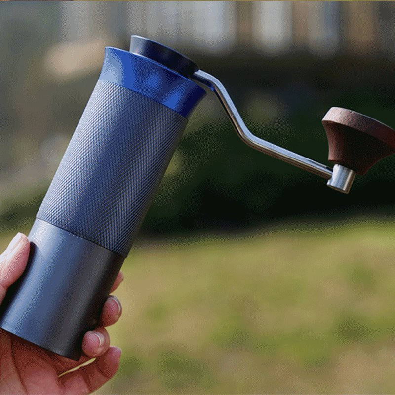 Luxury Grind-Adjustable Wood Handle Grinder Portable Aluminum Alloy Mill Bean Manual Coffee Grinder