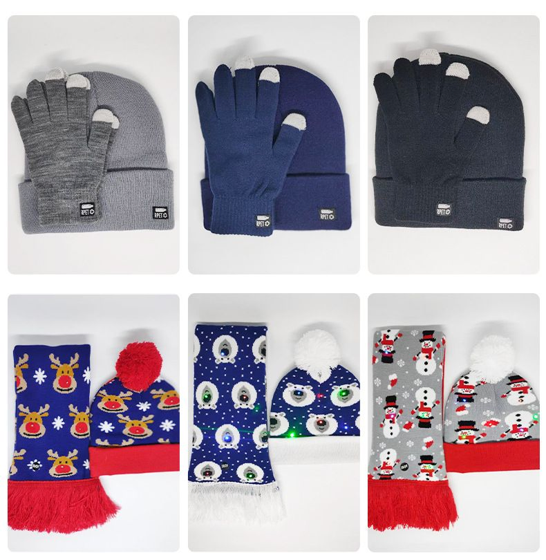 Customized Winter Warm Touch Screen Gloves Control Hat 5.0 Bluetooth Headphone Set