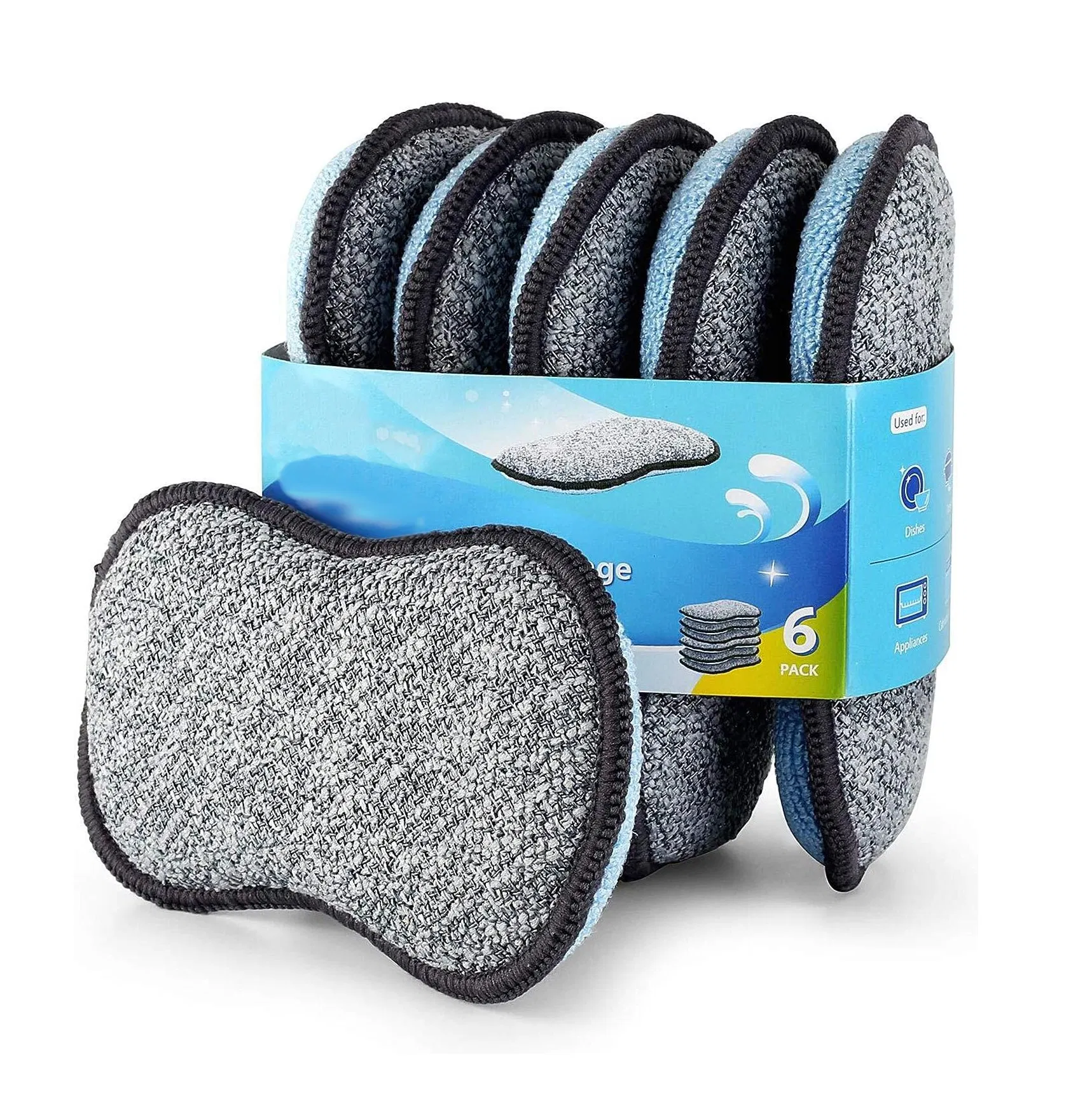 Factory Direct Kitchen Sale Double-Sided Non-Scratch Dishwashing Cleaning Sponge