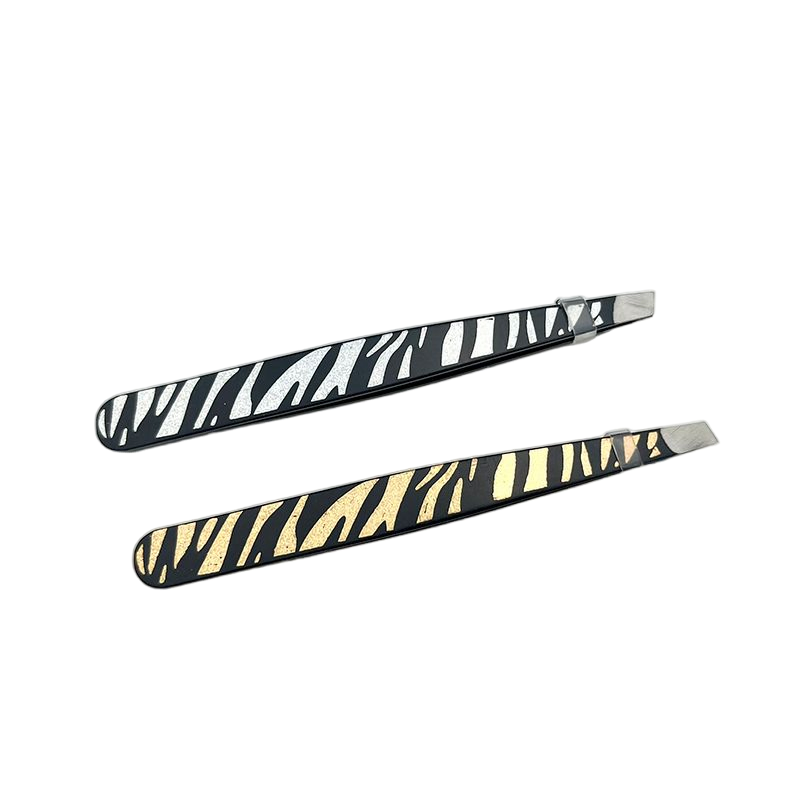 Hot Zebra Designed Eyebrow Clip Tweezer Printed Slanted Tip Hair Puller Shaper Tools Stainless Steel Eyebrow Tweezer