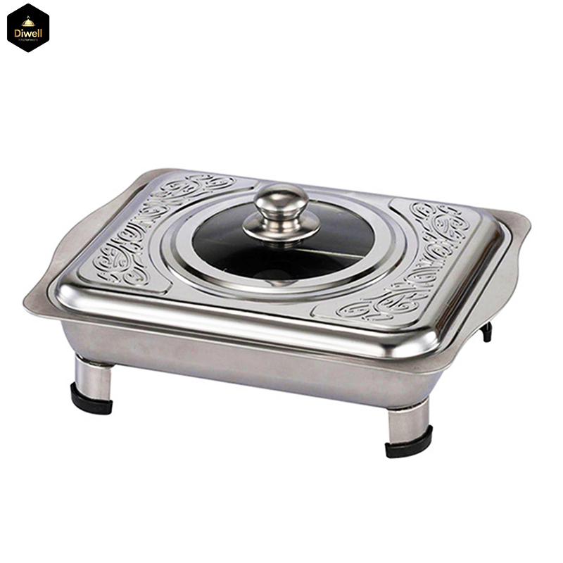Rectangular Stainless Steel Buffet Stove Food Display Warmer