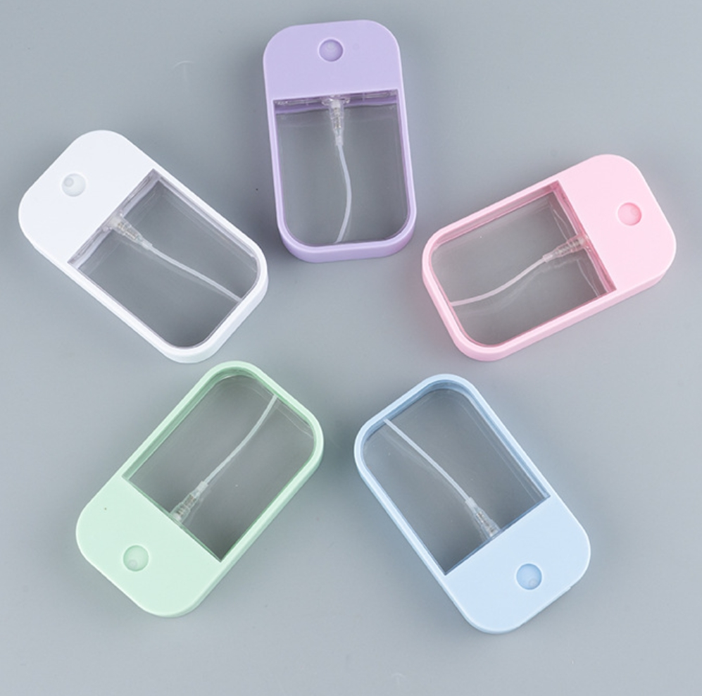 Custom Logo Empty Hand Sanitizer Bottles 45ml Pink Perfume Mist Spray Bottle Pocket Sized Plastic Card Spray Bottle