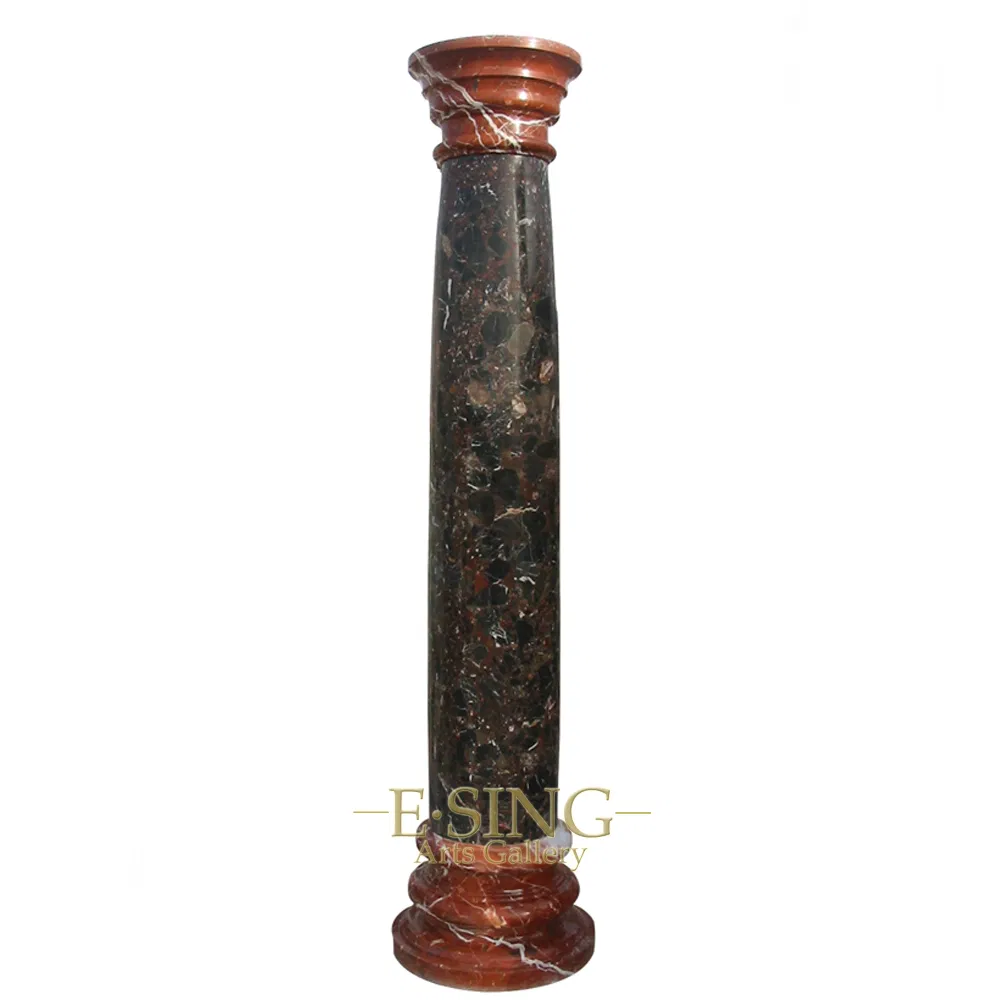 Hand Carved Classic Garden Stone Decorative Marble Roman Column Pillar Design for Sale
