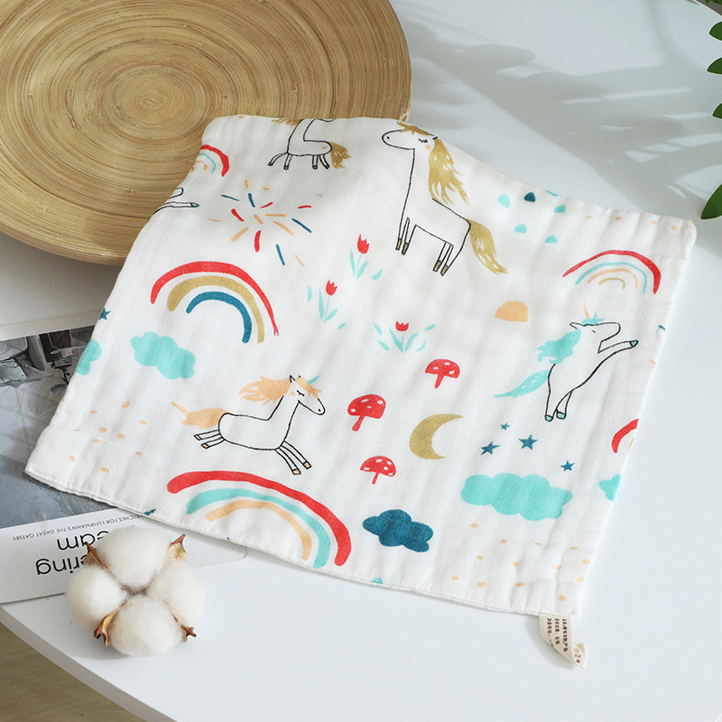 6-Layer Cotton Baby Drool Towels, a-Class Absorbent Cartoon
