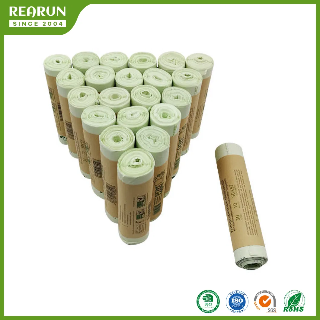Rearun Biodegradable Plastic Bag China Wholesaler Plain Black Degradable Garbage Bag