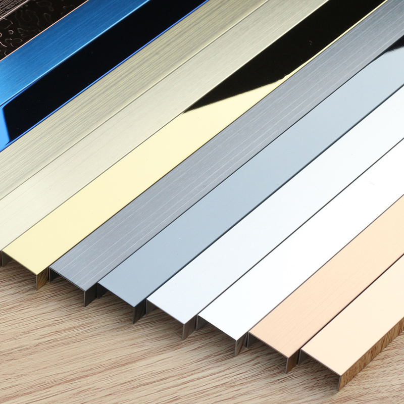 Metal Accessories 304 U Shape Stainless Steel Tile Trim Rose Gold for Kitchen