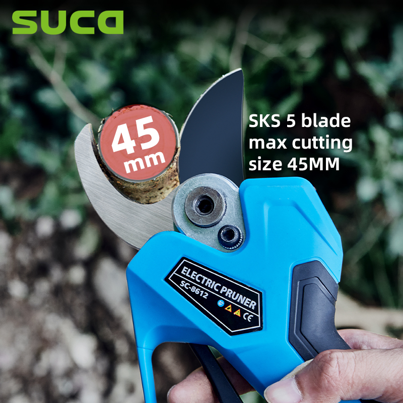 Suca 45mm Large Size Electric Pruning Shear Cordless Pruner with 4ah Big Battery