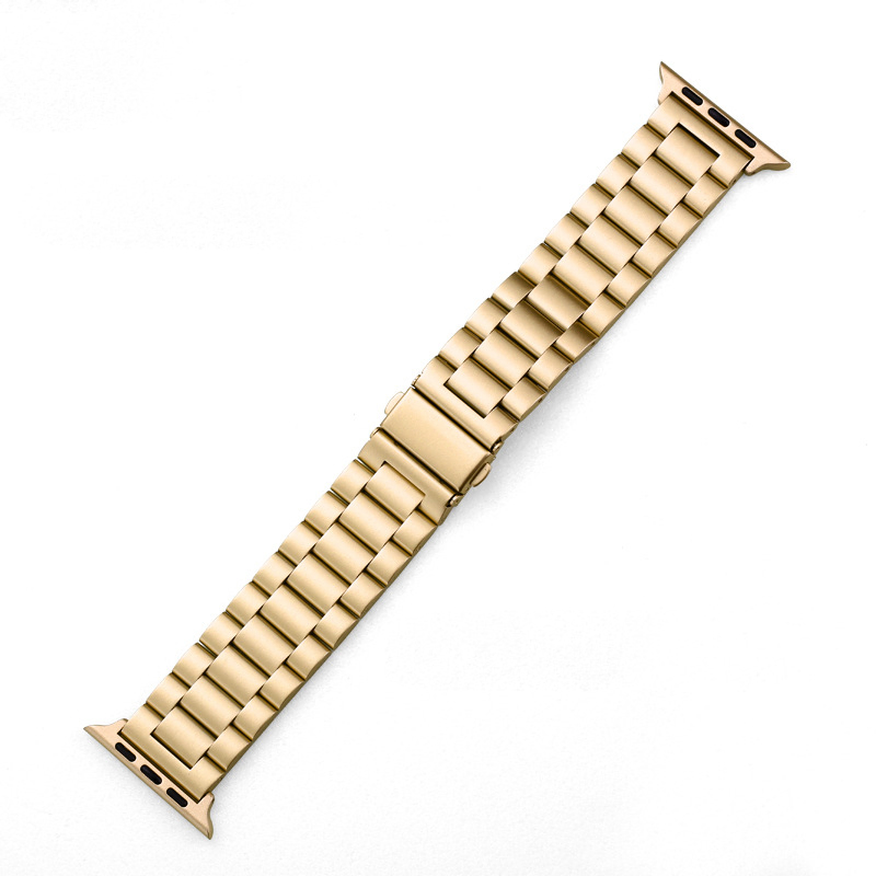 Luxury Classic Stainless Steel 3 Beads Solid Metal Watch Band