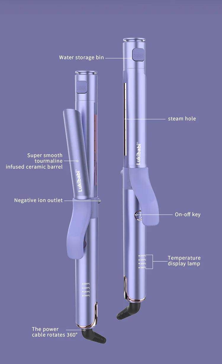 New Arrival Portable Custom Ceramic Electric Steam Hair Tools Curling Wand Hair Iron Curler Machine