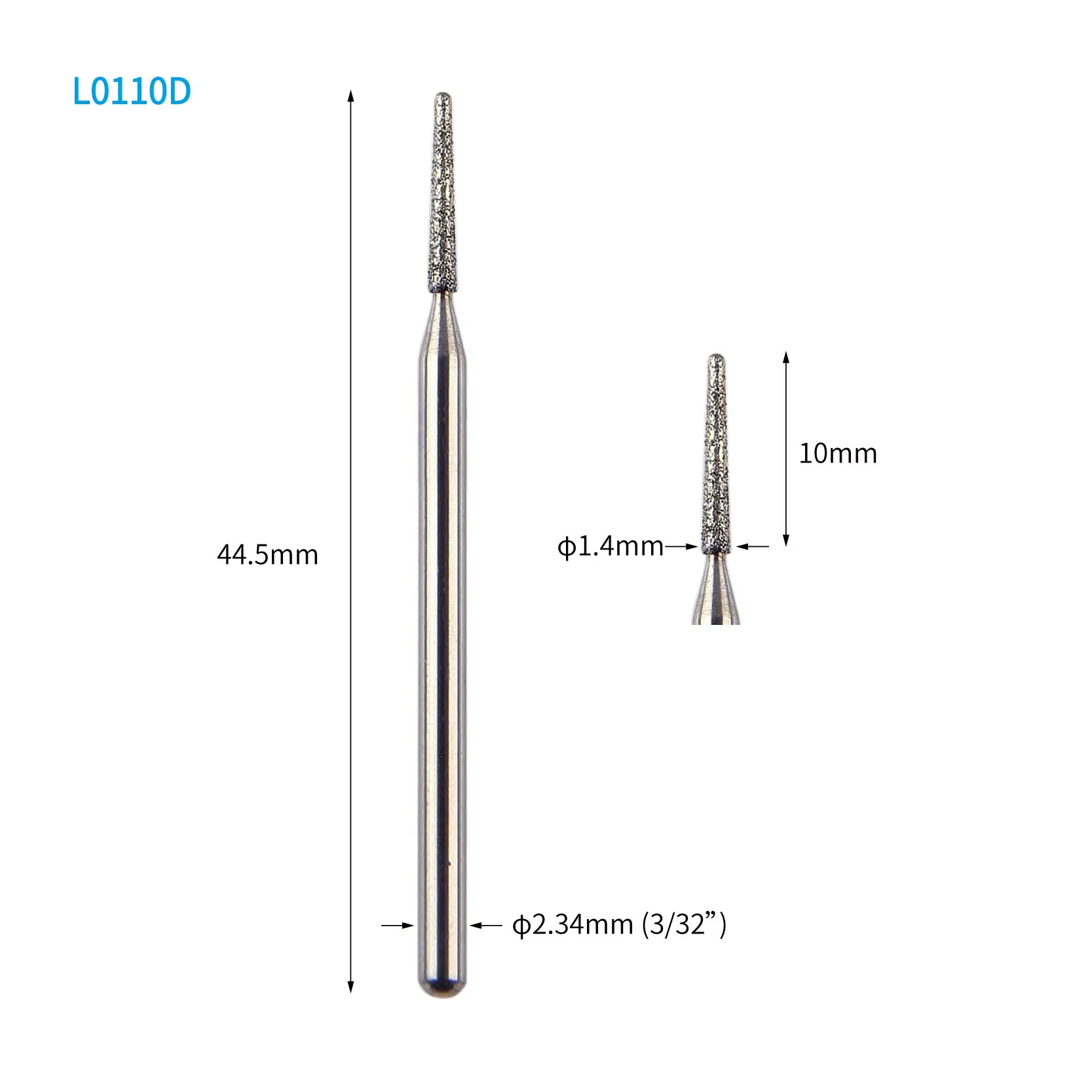 Taper Radius Shape Cuticle Cleaning Diamond Nail Drill Bit