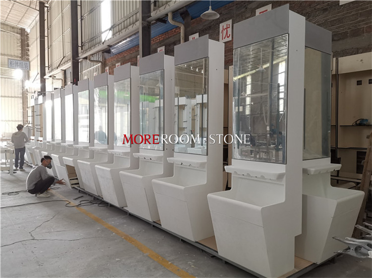 Bathroom Pure White Acrylic Solid Surface Sheets Vanity Top