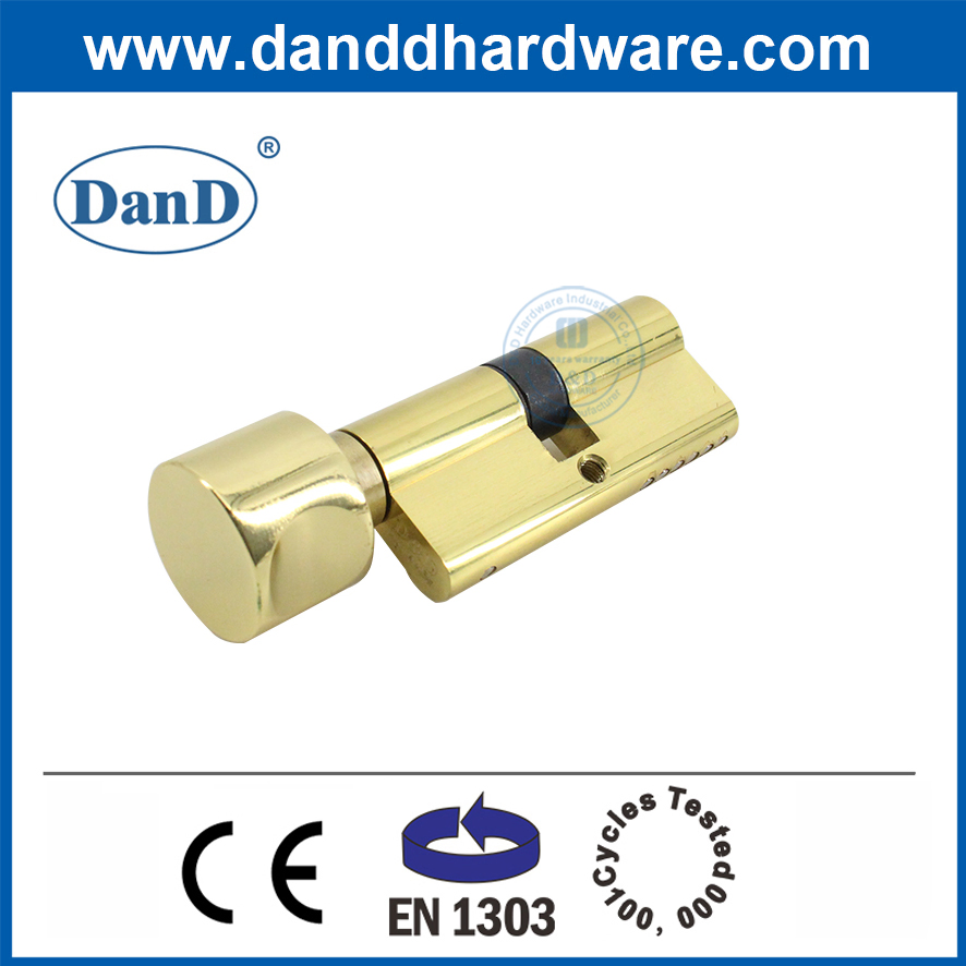 BS En1303 Profile Entry Polished Brass Gold Door Lock Key Cylinder