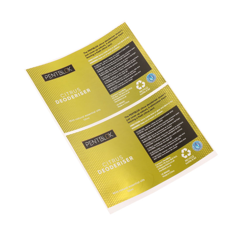 Golden Foil Sticker with Spot UV Glossy Varnishing Finished Label Printing Customized