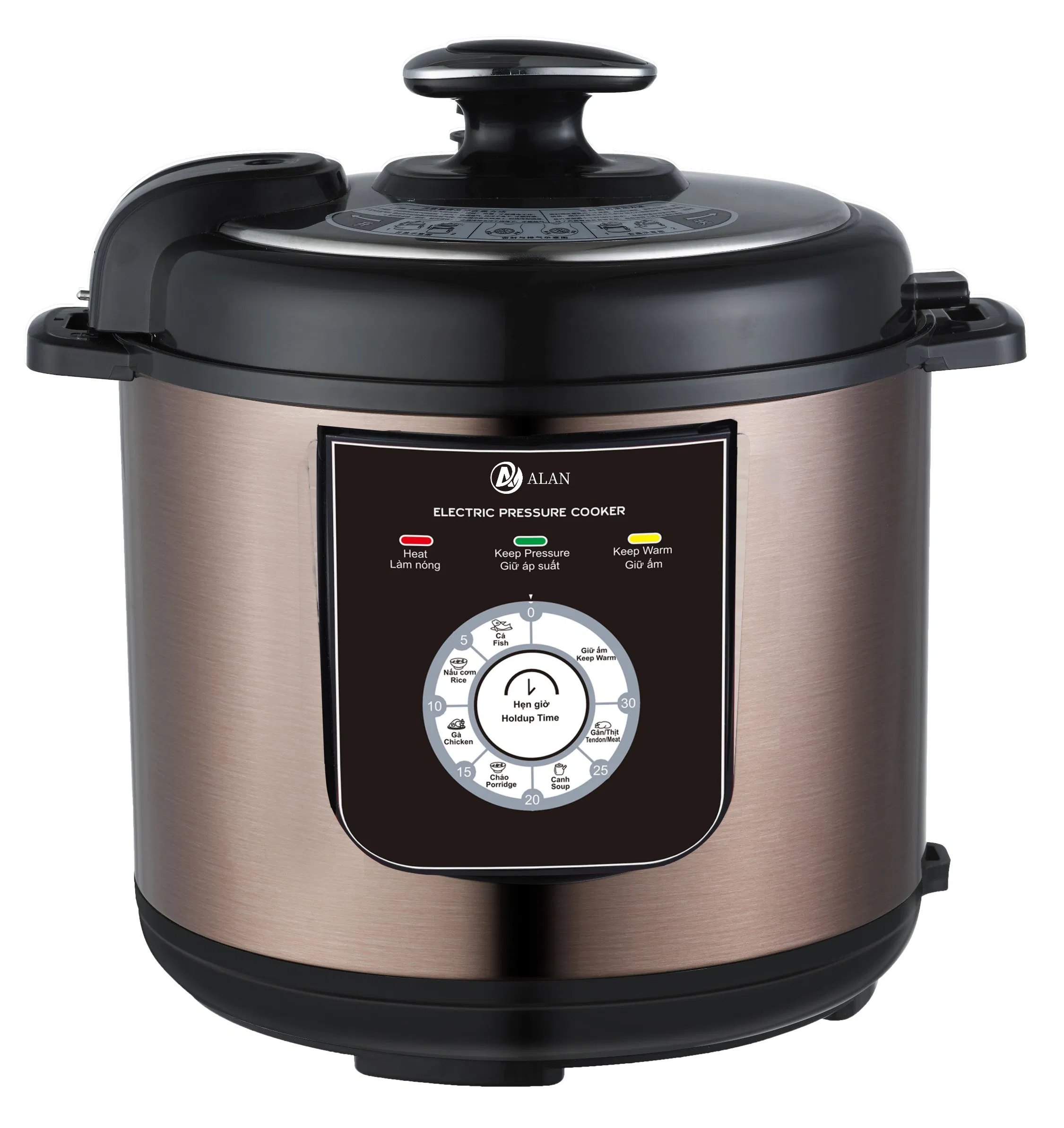 Household Large Capacity Soup Cooker Deep Fry Electric Pressure Cooker for Home Kitchen with Knob Control