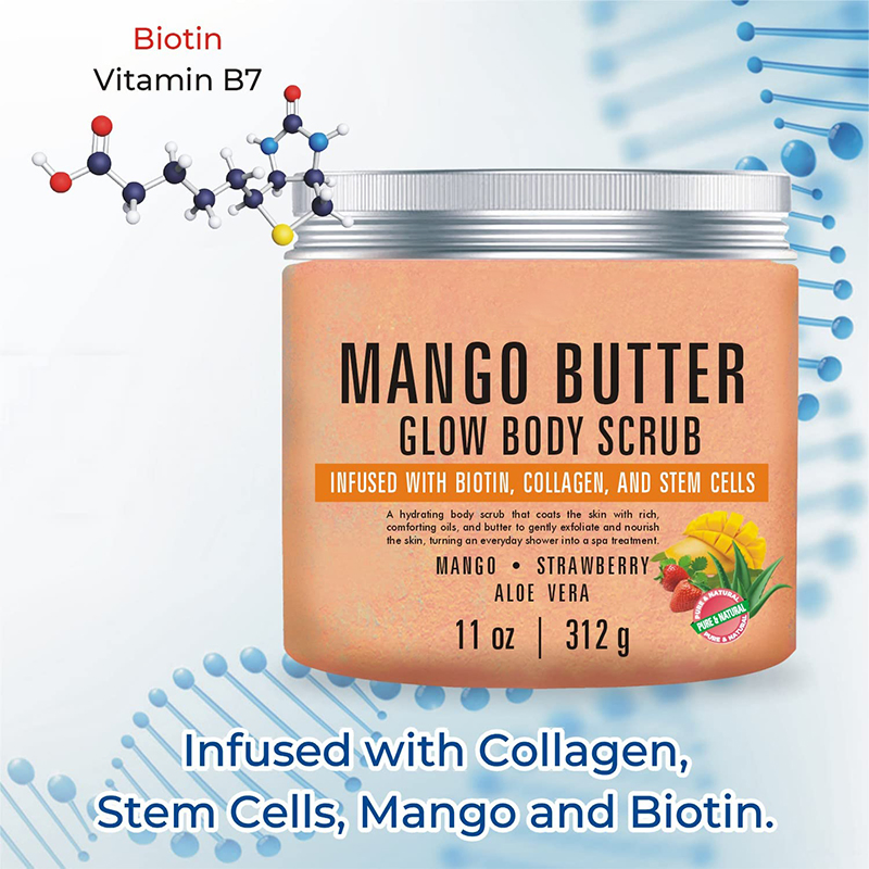 Beauty Cosmetics Exfoliating Cleanses Skin Brightens Skin Moisturizes Collagen Mango Scrub Salt