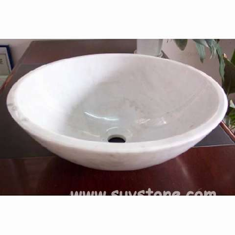 White Carrara Marble Bathroom Wash Basin for Bath Room/ Kitchen