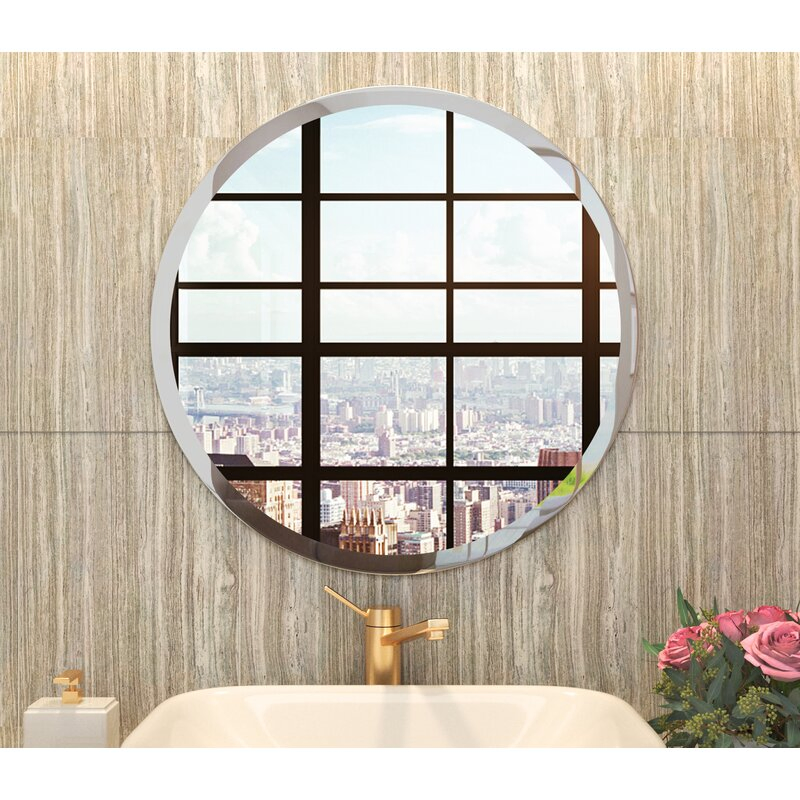 Round Shape 3/4/5mm Beveled Frameless Mirror Home Wall Decoration Furniture Bathroom Mirror