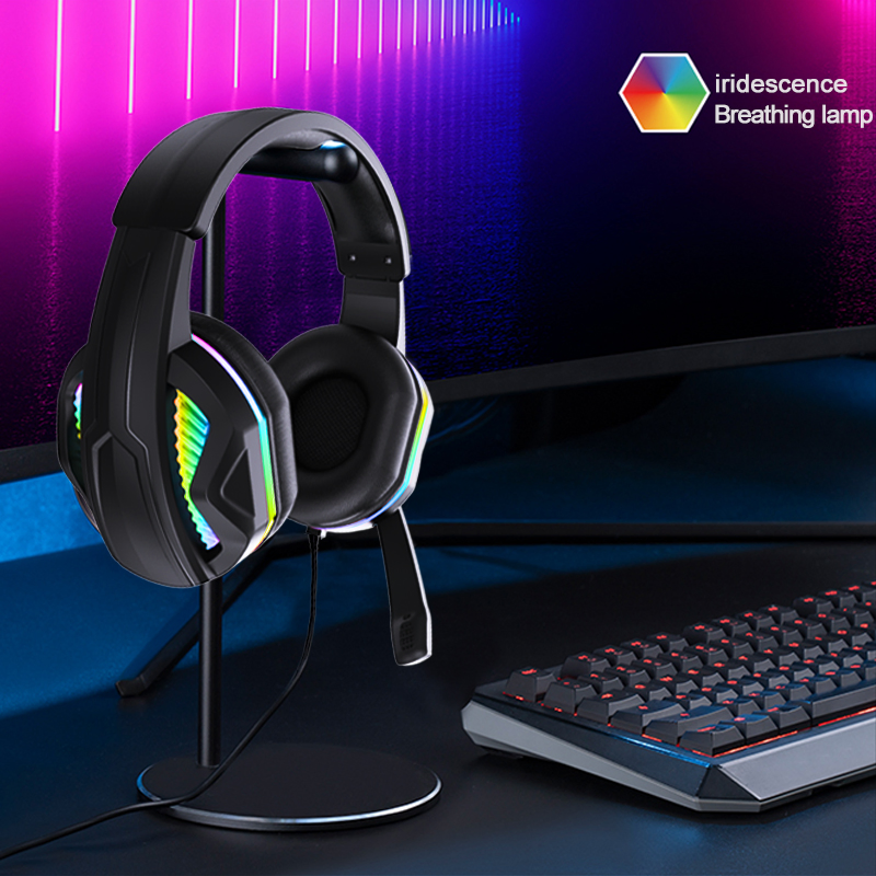 Игровая гарнитура Aspor с RGB-подсветкой и стереозвуком