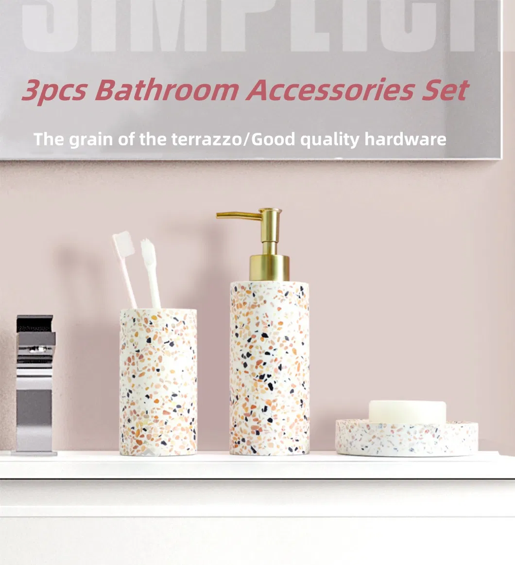 Elegant 3-Piece Resin Bathroom Accessory Set for Home