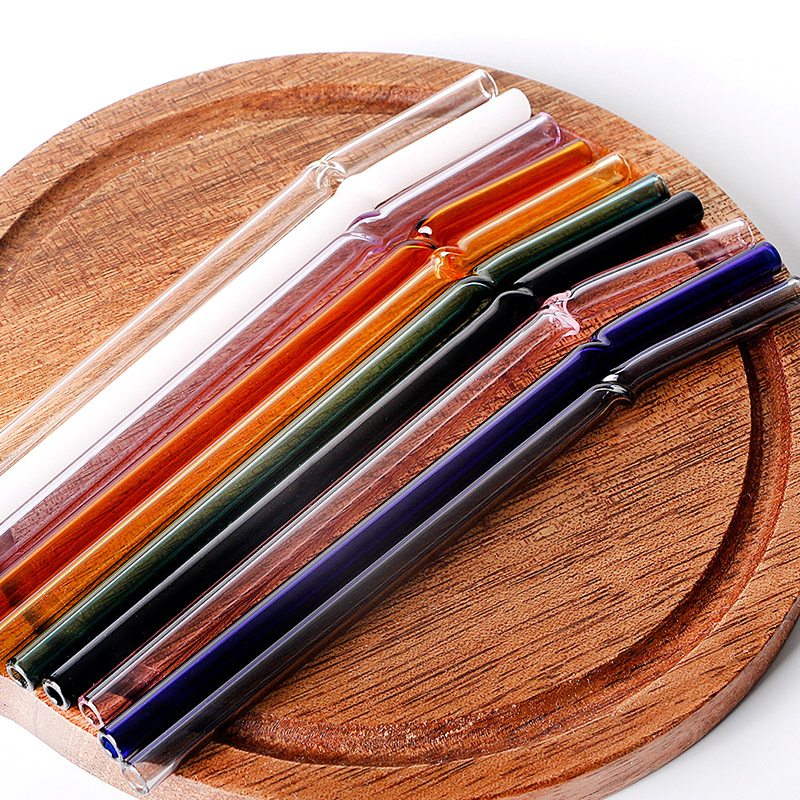 Reusable Glass Straws for Drinking with Strawing Packaging Box and Brush