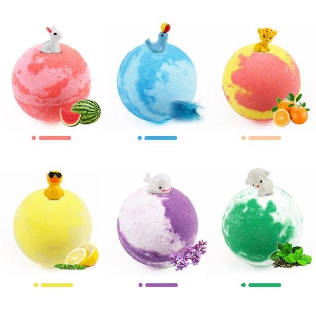 Private Label Colorful Natural Flavor Surprise Toy Bath Bombs Bubbles Ball