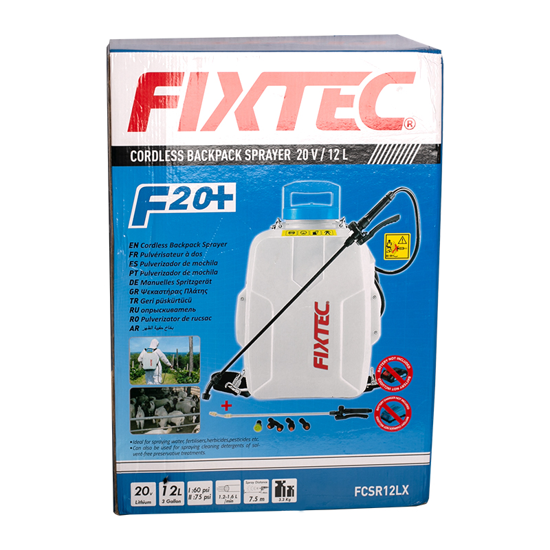 Fixtec Battery Operated 12L Backpack Cordless Backpack Sprayer Fine Mist Atomizer Electrostatic Sprayer