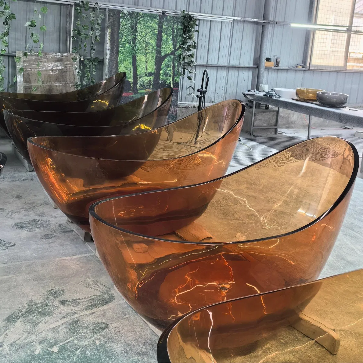 Прозрачная акриловая ванна с гидромассажем