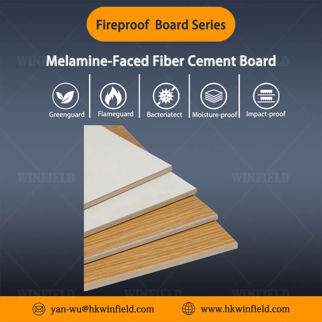 Fireproof Wall Panels Melamine Laminate Fiber Cement Board Moisture Resistant Interior Wall Cladding
