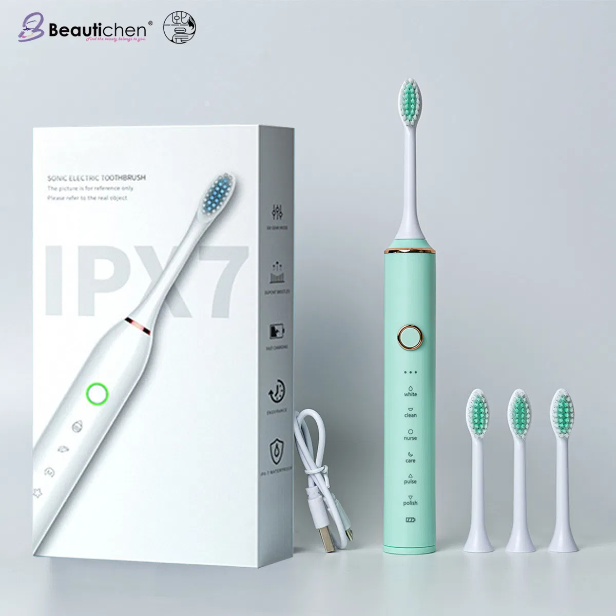 Beautichen Ipx7 Waterproof Electric Toothbrush with Timer Feature