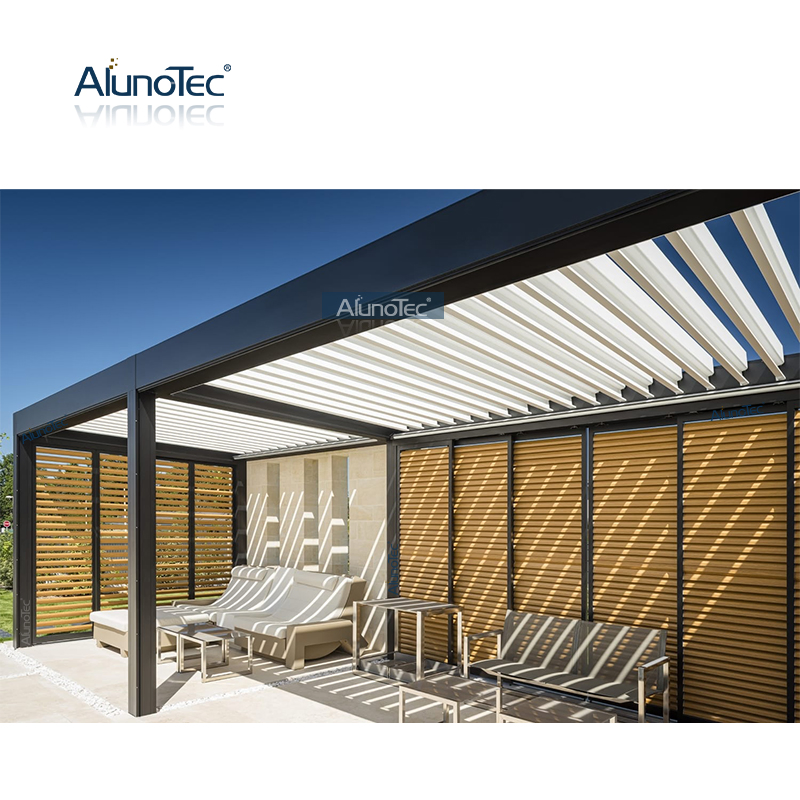 Motorized Outdoor Awnig Design Patio Cover Louvred Roof Aluminium Pergola Garden Canopy Carport Gazebo Pergolas