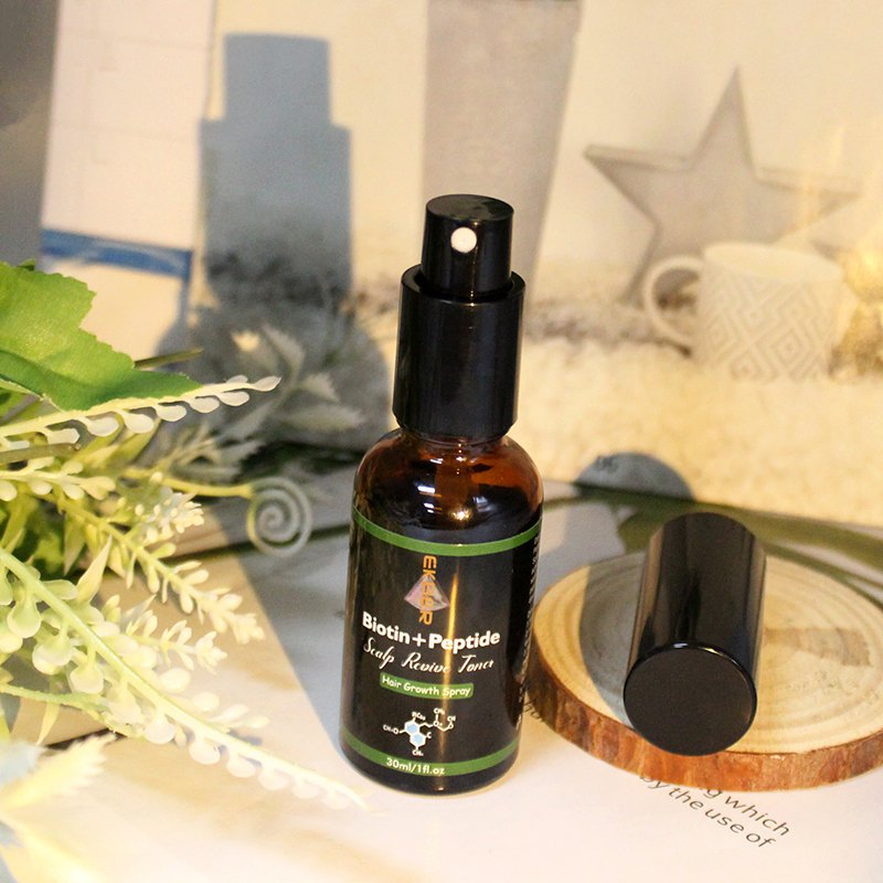 Natural Organic Vegan Hair Growth Serum Treatment Scalp Revive Toner Anti Loss Biotin Peptide Scalp Care Spray