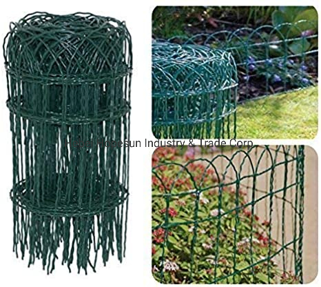Green Garden Border Edging Folding Fence Roll/PVC Coated Lawn Edging Outdoor