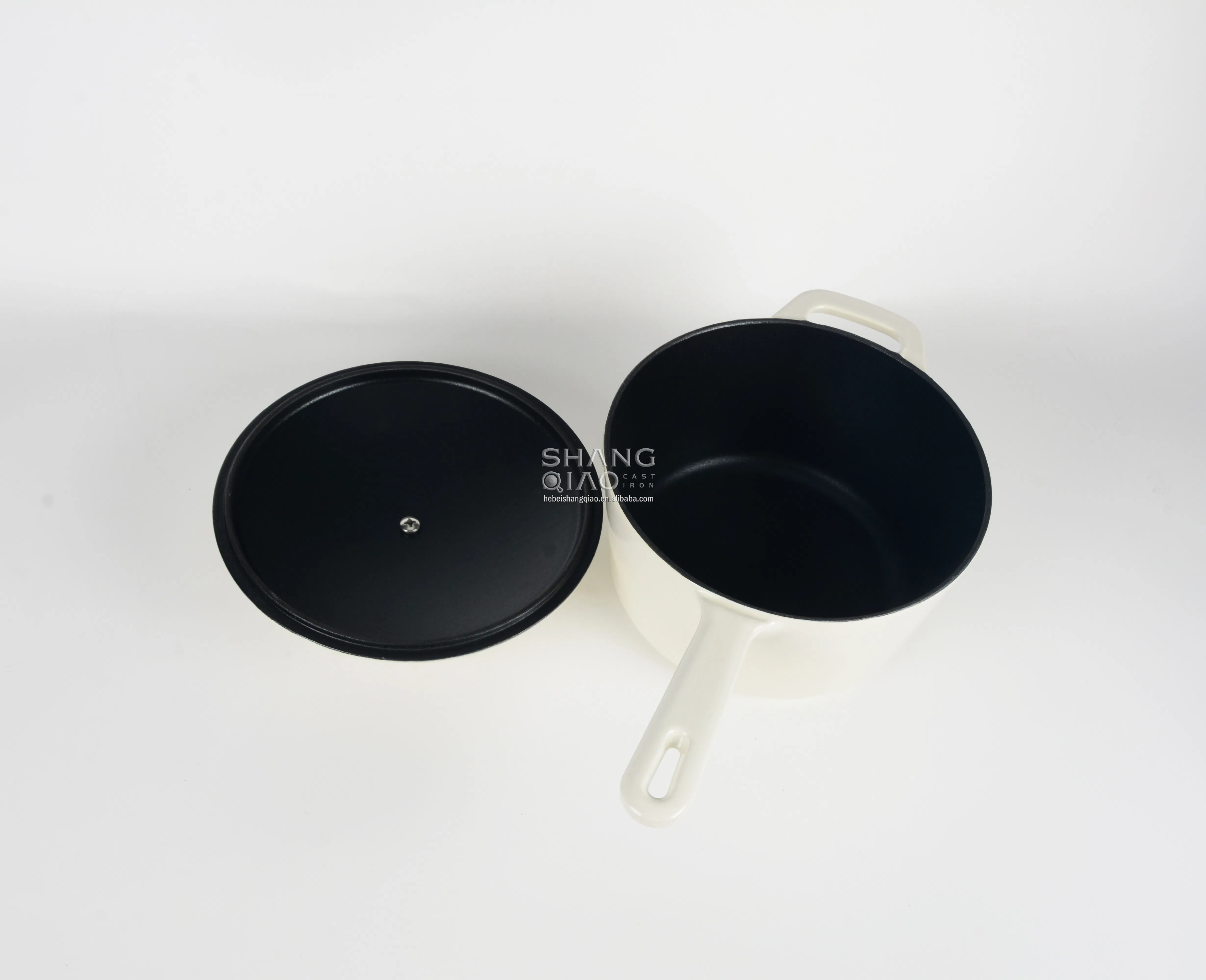 Enameled Cast Iron Sauce Pan Pasta Sauce Pot with Lid Butter Warmer Cast Iron Sauce Pan