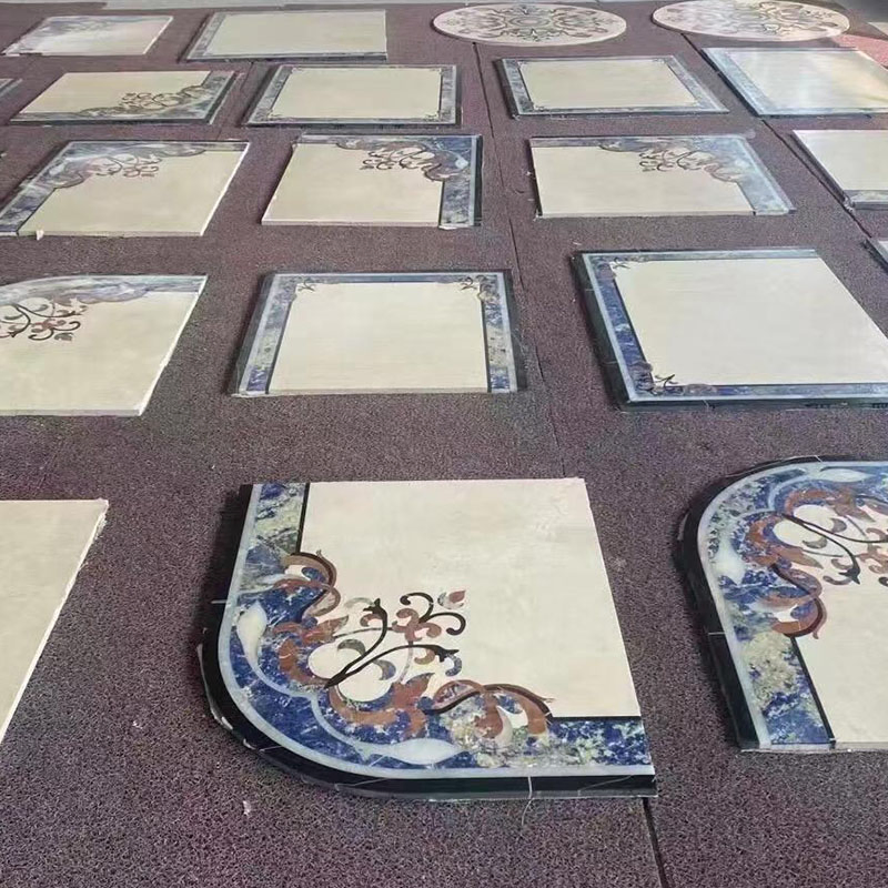 Sinotopstone Luxury Water Jet Marble Mosaic Border Bathroom Mosaic Trim Waterjet Tile