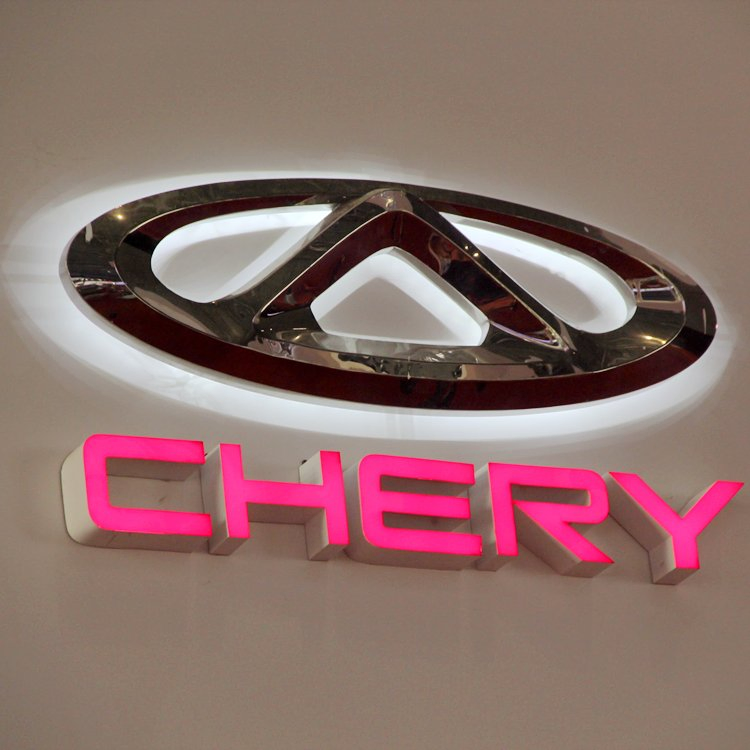 Indoor Vacuum Forming Chrome Coating LED Car Dealership Sign